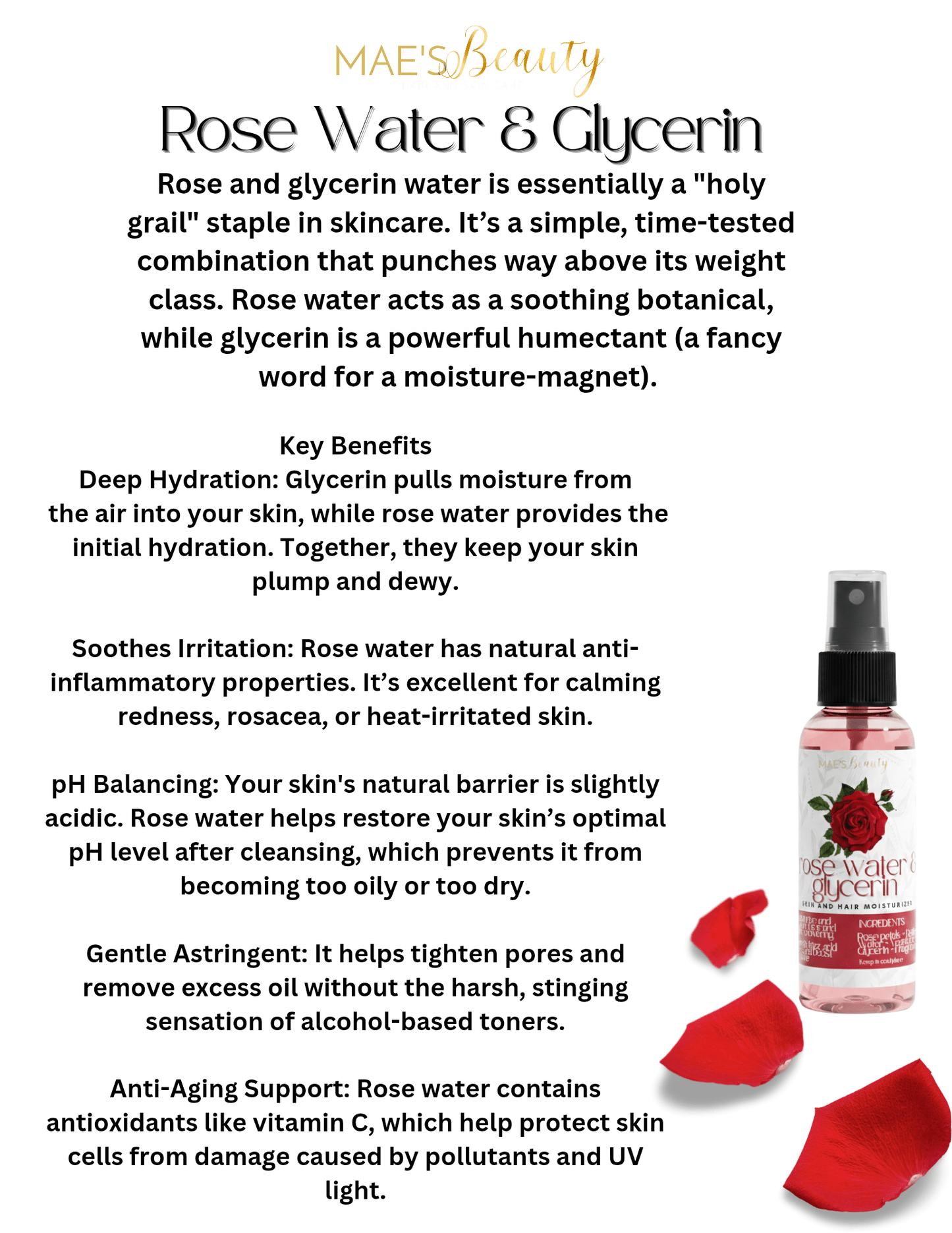 Rose Water & Glycerin - Beauty by Mae, LLCBeauty by Mae, LLC